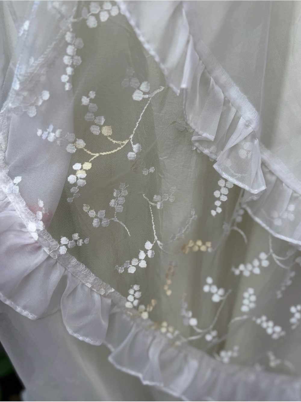 Ivory Ruffled Lace Slip Dress - Picture 4 of 7